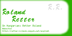 roland retter business card